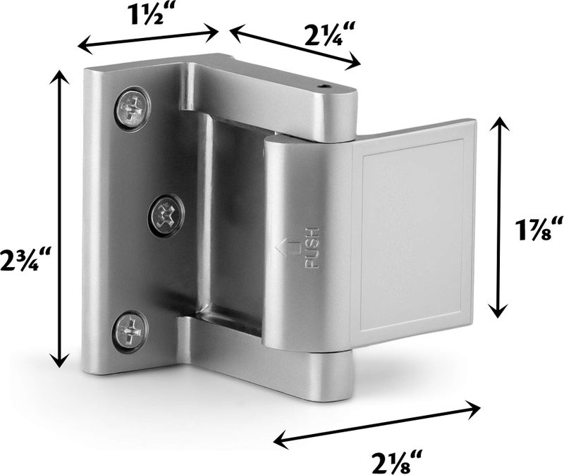 Berlin Modisch Door Lock Reinforcer Privacy Door Latch for in-Swinging Doors Extra High Resistance Home Door Security Lock (Satin Nickel) - Image 2