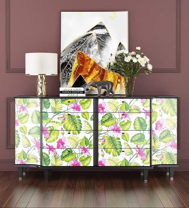 ELTON Waterproof Peel and Stick Floral Wallpaper, Self-Adhesive Vinyl Wall Covering for Bedroom, Living Room Bathroom Cabinet, Countertop (50 Sq feet, Garden Bloom) - Image 4