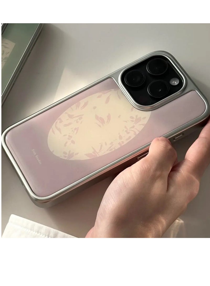 NIBEMINENT Branch Illustration Protective TPU Case Cover For iPhone 15 Pro, Purple