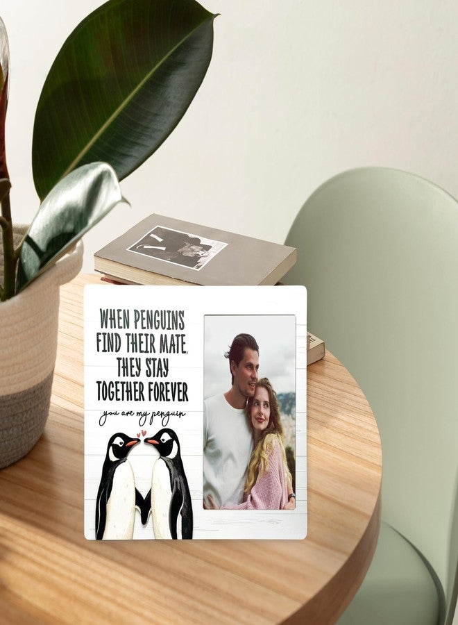 CAIFZ You are My Penguin Picture Frame with Penguin Puzzle, Engagement Wooden Photo Frame Gifts for Couple, 4x6 inch Photo - Image 5