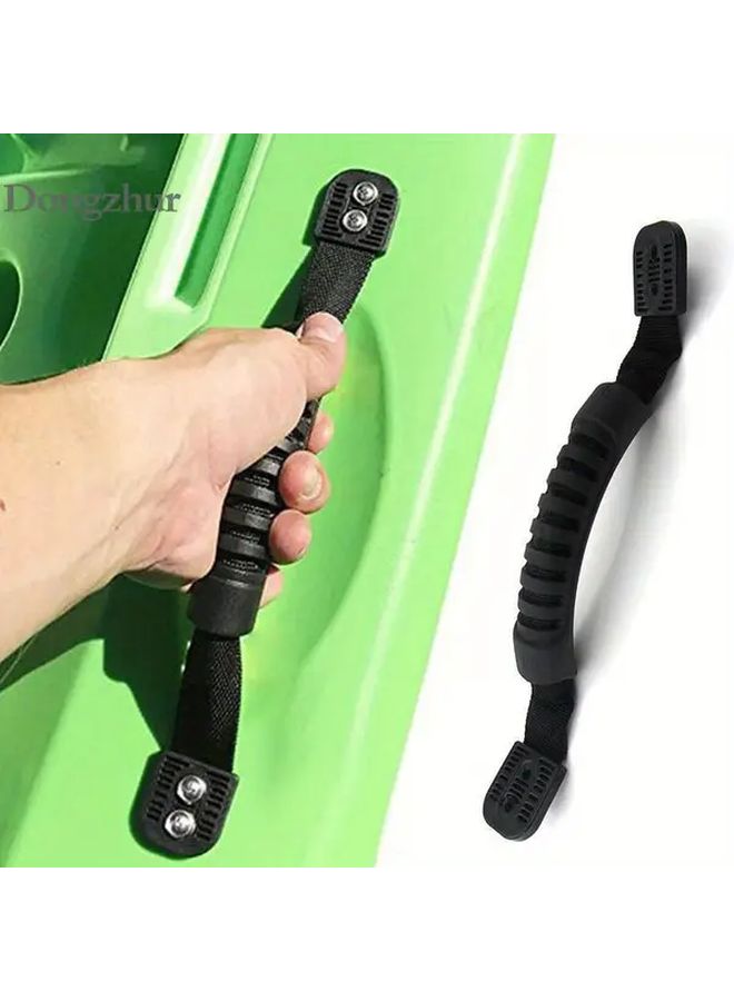 مقبض حقيبة من البولي فينيل كلوريد الأسود المطاطي للقوارب، حزام حمل جانبي مع قبضة ملمسية لقوارب الكاياك والكانو وقوارب الصيد - Image 2