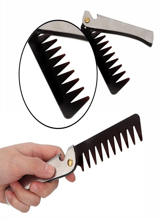 WHPromLang Stainless Steel Folding Pocket Comb - Portable Hair Comb for Styling, Salon & Home Use - Image 4