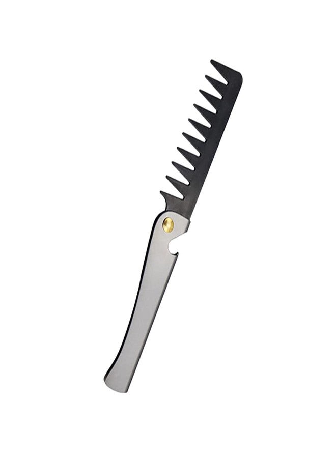 WHPromLang Stainless Steel Folding Pocket Comb - Portable Hair Comb for Styling, Salon & Home Use - Image 1