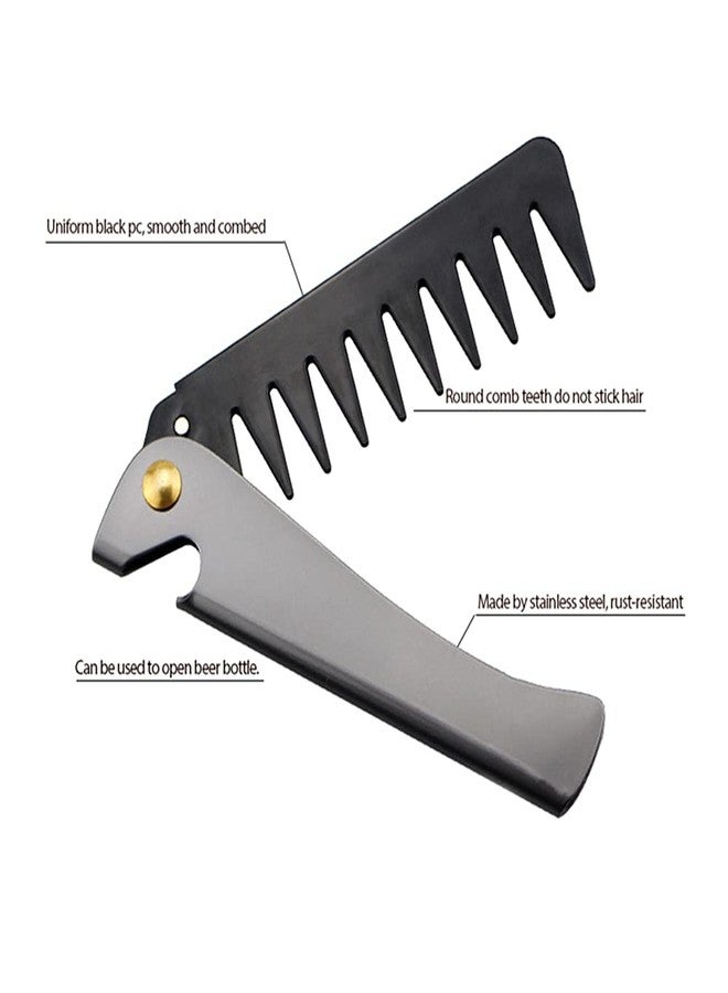 WHPromLang Stainless Steel Folding Pocket Comb - Portable Hair Comb for Styling, Salon & Home Use - Image 3
