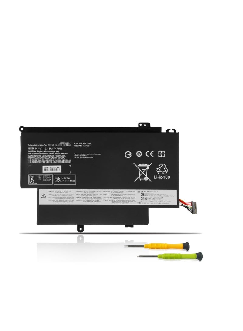 Terabyte REPLACEMENT 14.8V 47Wh/3180mAh/8-Cell 45N1704 45N1705 45N1706 Laptop Battery Compatible for  12 S1-S240 S1-120 Series Type 20DL - Image 1