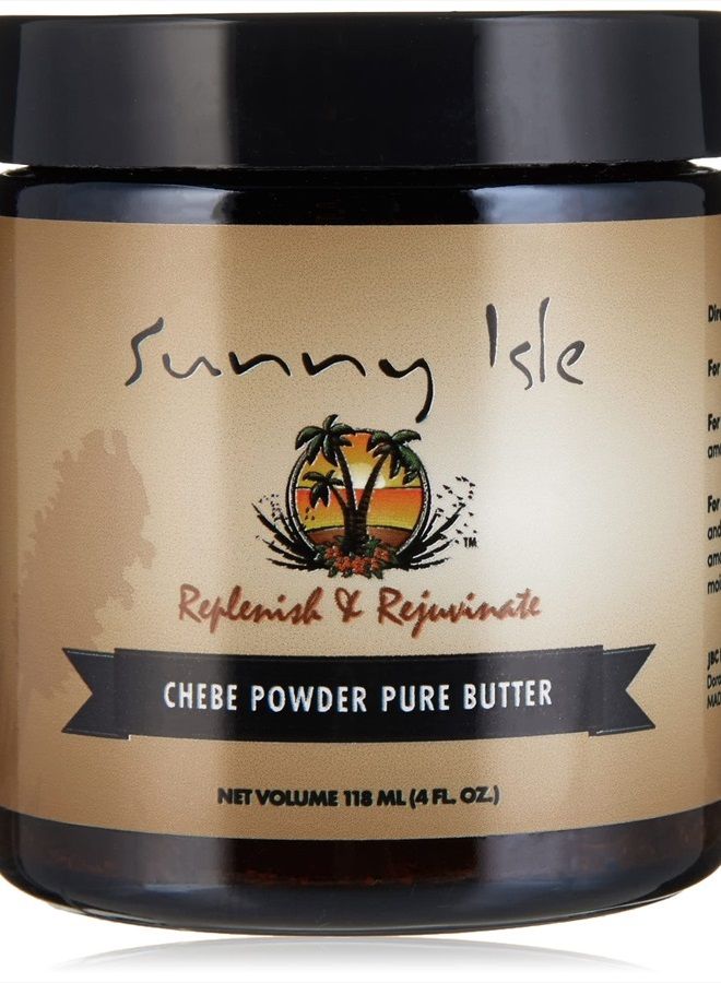 Sunny Isle زبدة زيت الخروع الأسود الجامايكي النقية مع بودرة تشيبي 4 أونصة | لشعر أطول وأقوى | بودرة تشيبي الأفريقية الطبيعية بالكامل | مرطب للشعر والبشرة لجميع الأنواع - Image 1