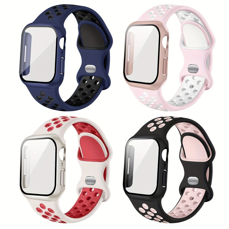 لحزام ساعة أبل 40 مم 41 مم 44 مم 45 مم مع غطاء وحماية الشاشة رياضة - Image 1