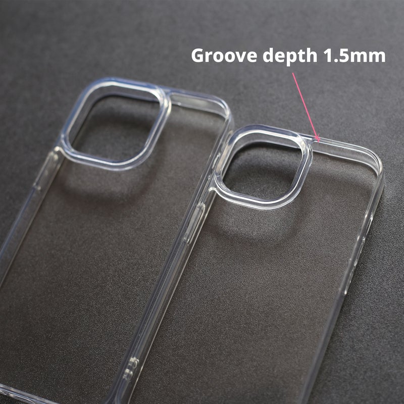 Deep Groove Phone Case for iPhone 18 Pro Max/17 Pro/16, Resin & Acrylic with Dried Flowers, Transparent - Image 3
