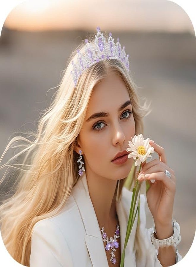 Kamirola - Queen Crown and Tiaras Princess Crown for Women and Girls Crystal Headbands for Bridal, Princess for Wedding and Party(Silver&Purple) - Image 4