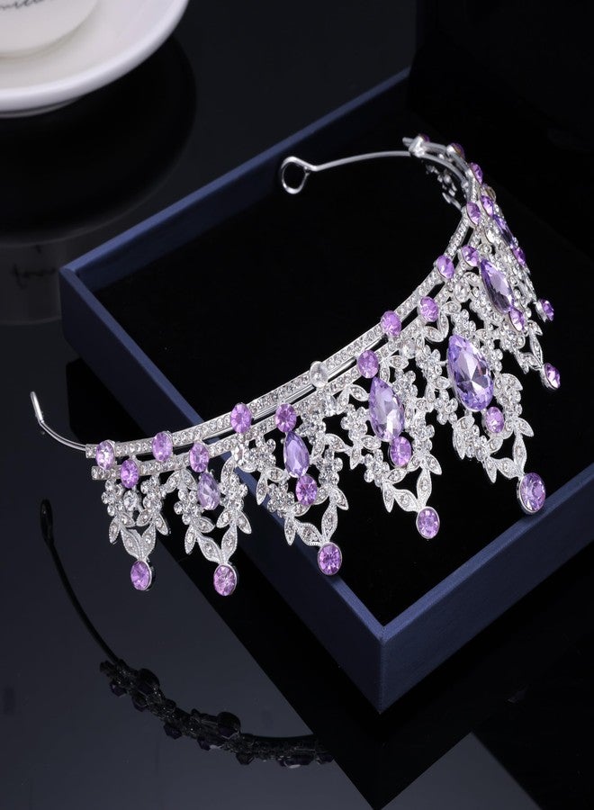 Kamirola - Queen Crown and Tiaras Princess Crown for Women and Girls Crystal Headbands for Bridal, Princess for Wedding and Party(Silver&Purple) - Image 5