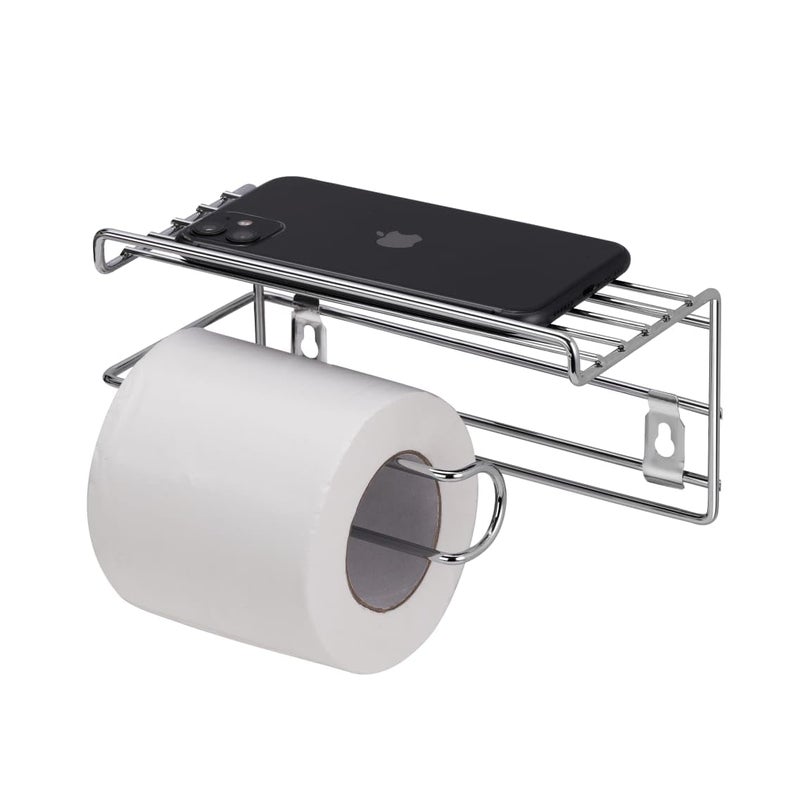 XML Magic Sticker Self Adhesive Wall Mounted Tissue, Toilet Paper Holder in Bathroom/Kitchen Accessories with Mobile Stand (Pack of 1) - Image 1
