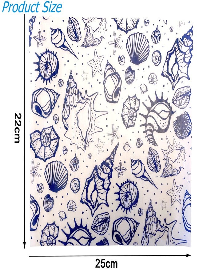 Suiwen 150 Sea Shell Patterned Wax Paper Sheets, Food Picnic Paper, Greaseproof Paper,Waterproof Dry Hamburger Paper Liners Wrapping Tissue for Plastic Food Basket - Image 2
