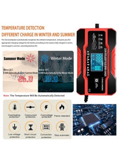RECTO 12V/24V Car Battery Charger Battery Trickle Charger with LCD Screen Multiple Protection for Car Battery, Motorcycle, Lawnmower or Boat  - Image 2