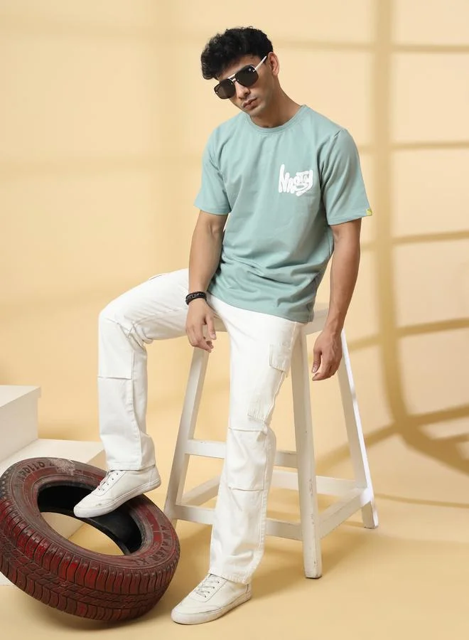 تايك تو تيشيرت بقصة واسعة مطبوع من قماش تيري