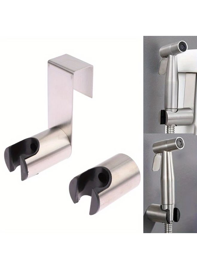 Bidet Sprayer Hook Holder Model A2 No Nails Required Stainless Steel Bathroom Shower Head Mount - Image 1