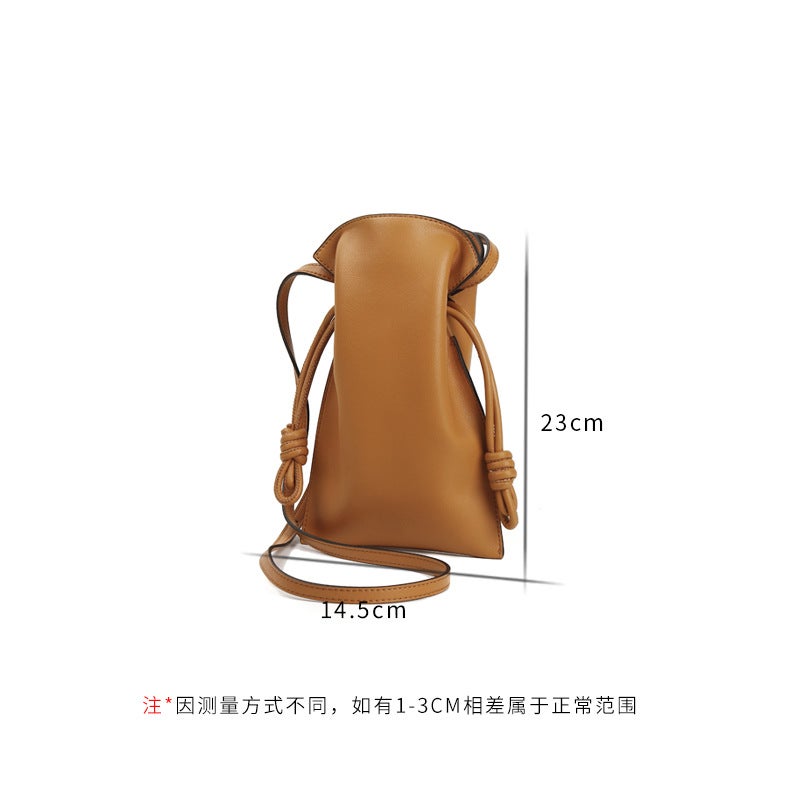 Women'S New Drawstring Bucket Bag, Single Shoulder Crossbody Bag, Niche Genuine Leather Women'S Bag, Simple Lucky Bag, Versatile - Image 5
