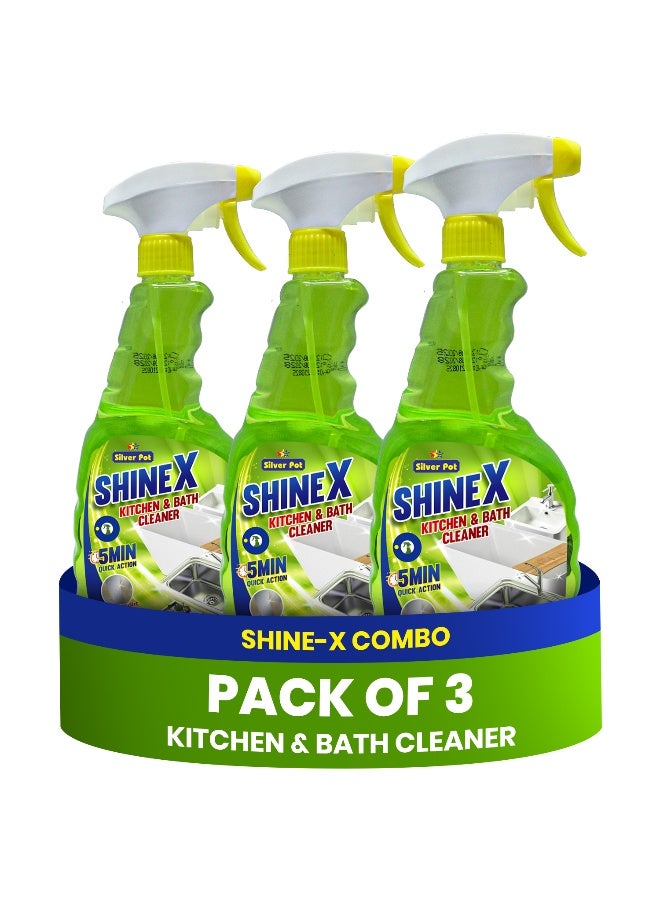 Silver Pot 3 pcs Kitchen & Bathroom Cleaner Spray - 946ml x 3 -  Multi-Surface Spray with Quick Action Formula for Grease, Stains & Build Up Dirt Removal for Tiles, Marbel etc - Image 1
