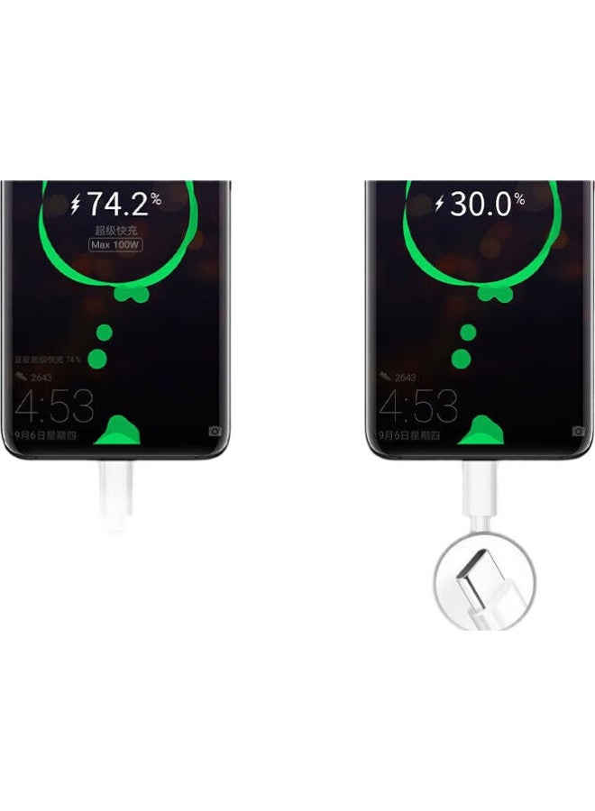 Oksj [2 Pieces] Type-C Data Cable, Super Fast Charging Cable, 100W/5A, Compatible With Huawei, Xiaomi Phones, Mate60Pro/50/40/P30, Honor, Vivo, Android - Image 3