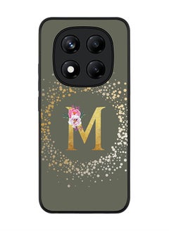 Stylizedd For Xiaomi Redmi Note 14 Pro 4G 4G Case,Slim fit Camera Protection, Shockproof Thin Phone cover  - Custom Monogram Floral - M  (Olive Green )  - Image 1