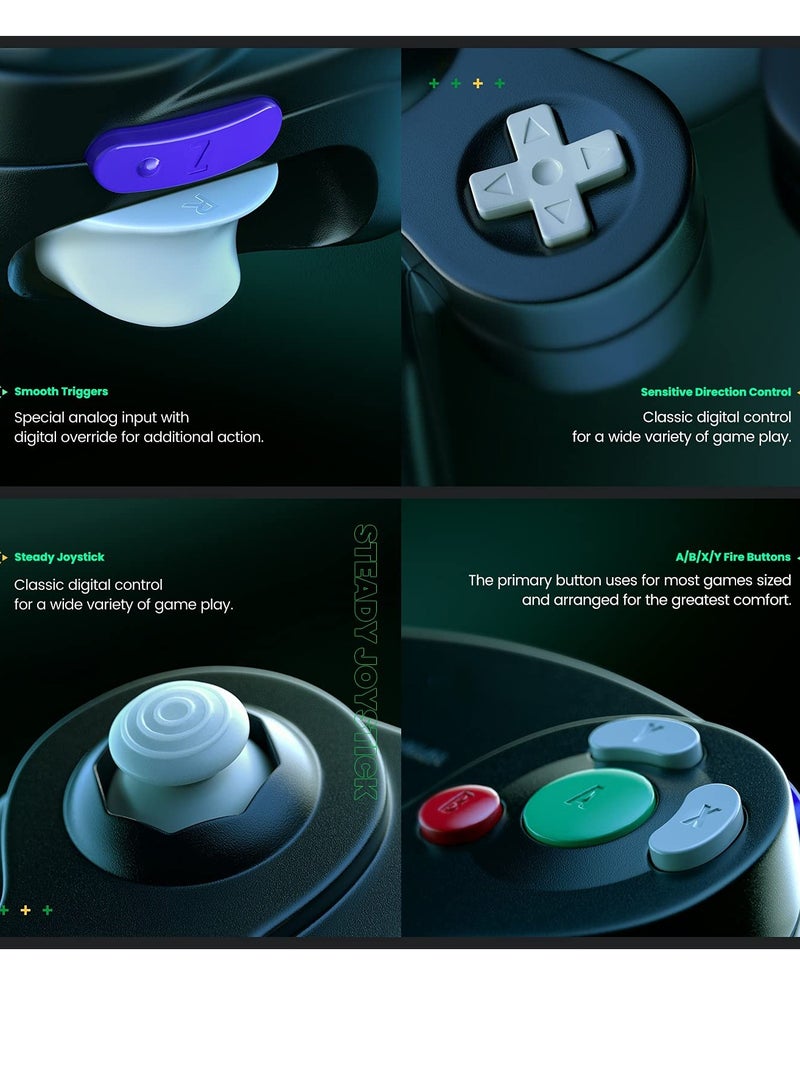 2PCS Wired Controller Classic Gamepad for Nintendo Wii Controller - Enhanced (Black)  - Image 3
