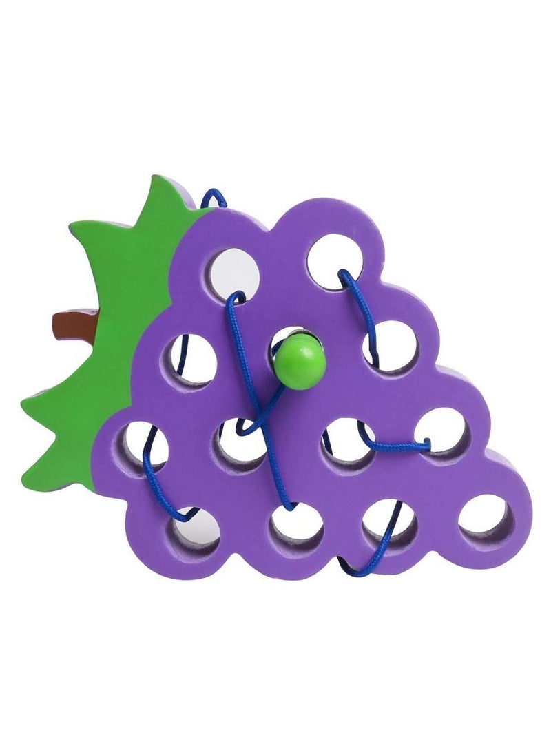Y&D SYOSI Wooden Lacing Grape Threading Toys, Wood Block Puzzle Car Airplane Travel Game Early Development Fine Motor Skills Educational Gift for 3 4 5 Years Old Toddlers Kids  - Image 3