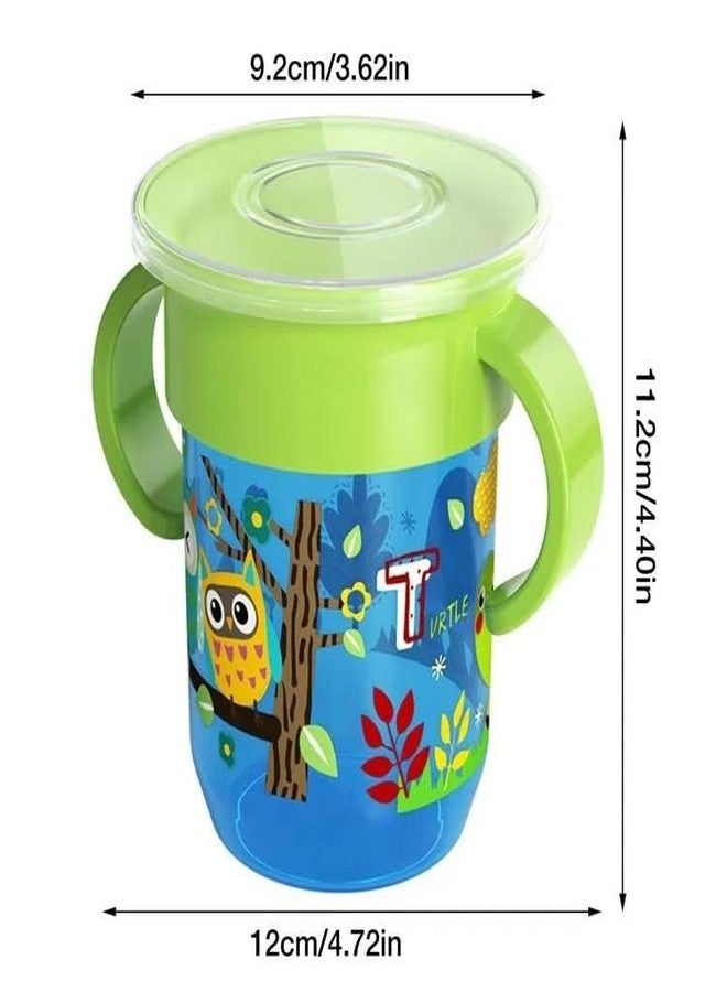 Moppets Baby Wonder Sipper Cup (360 Lip Activated) with Double Handle & Lid (Green) - Image 5