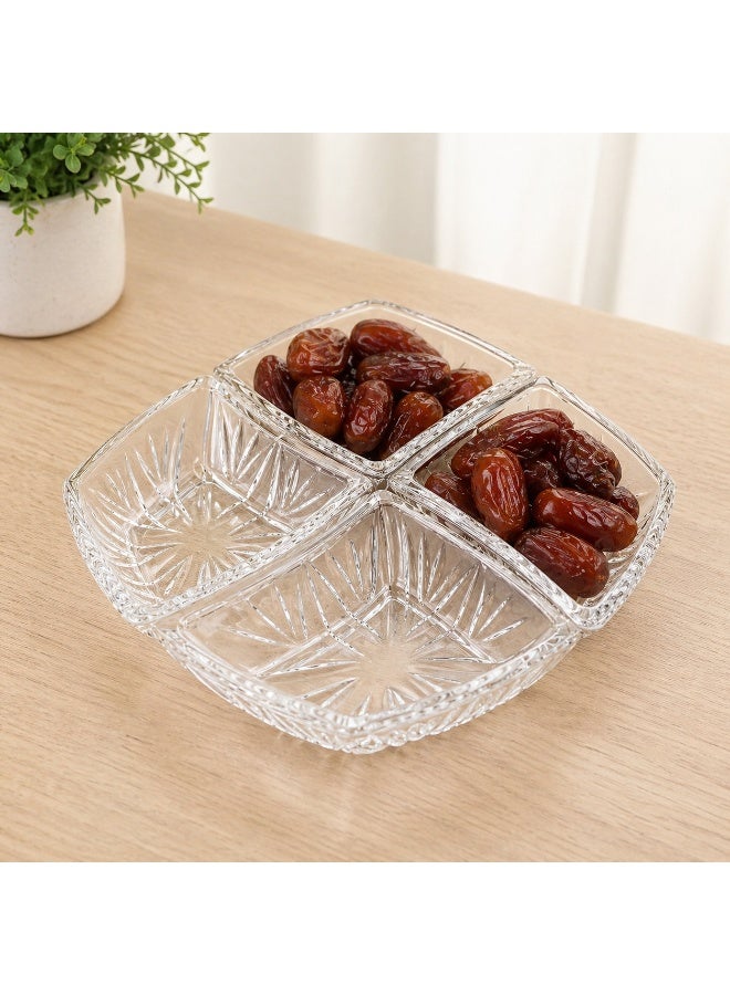 Dania ✨ Luxury glass nut bowl, divided into 4 pieces – elegant and practical design ✨ - Image 1