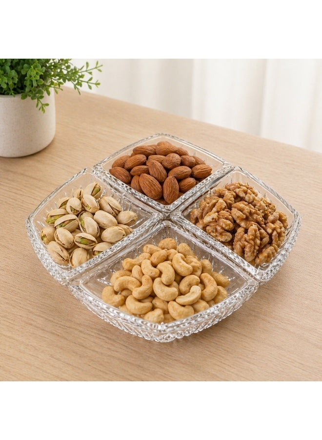 Dania ✨ Luxury glass nut bowl, divided into 4 pieces – elegant and practical design ✨ - Image 2