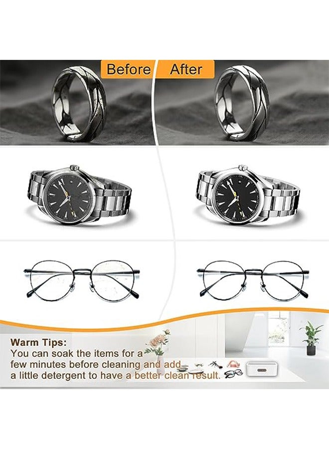 Professional Ultrasonic Cleaner Sonic Jewelry Cleaner 400ML, 45kHz Glasses Cleaner Machine for Jewelry Eyeglass Watches Dentures - Image 3