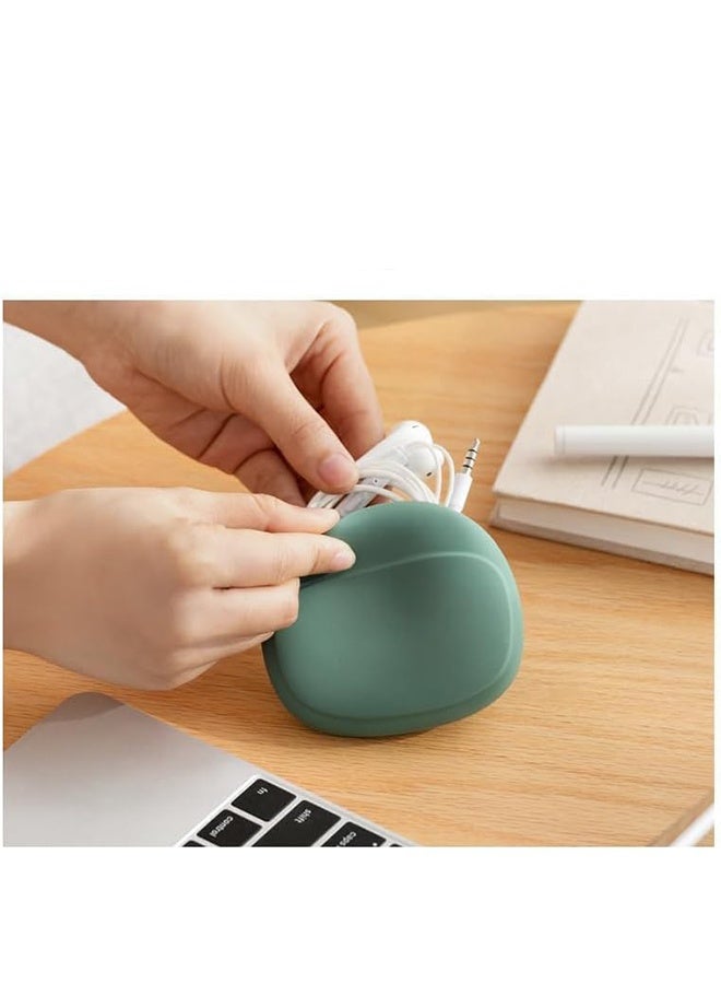 YJ Portable Headphone Storage Box Headphone Cord Bag Protection Headphone Storage Bag Green - Image 4