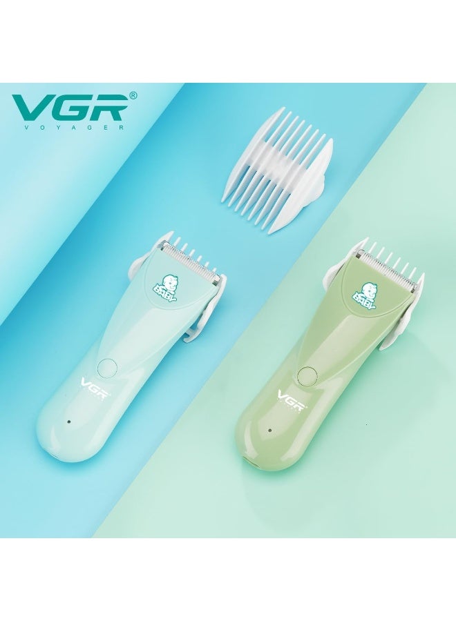 في جي آر ماكينة حلاقة شعر الأطفال V-150 اللاسلكية والمقاومة للماء - ماكينة تشذيب سيراميك فائقة الهدوء لحلاقة شعر آمنة للأطفال في المنزل. طقم احترافي لقص شعر الرضع والأطفال الصغار مع أمشاط توجيه، وبطارية قابلة للشحن، وتشذيب دقيق ولطيف. - Image 2