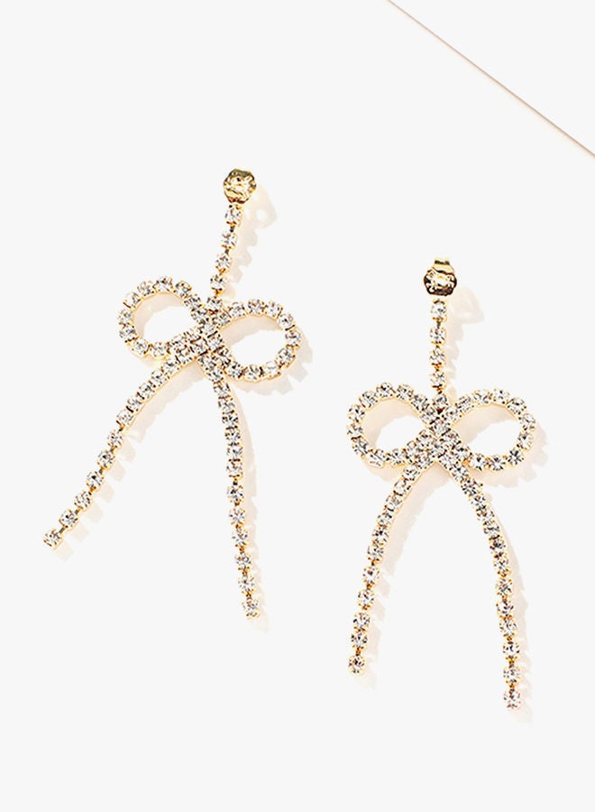 NIBEMINENT Alloy Dangle Earrings White/Gold  - Image 3