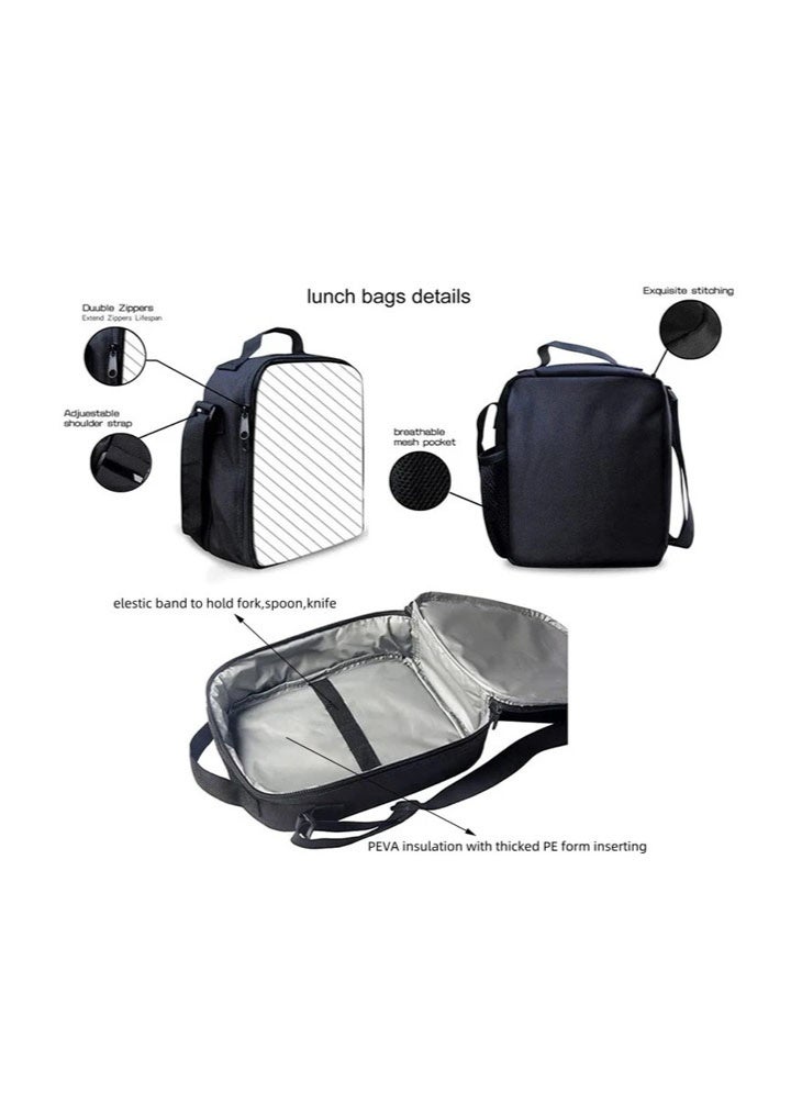 روبلوكس جديد روبلوكس على ظهره الغداء حقيبة مقلمة ثلاثة قطعة دعوى الرجال والنساء الترفيه الرياضة السفر على ظهره طالب المدرسة على ظهره - Image 4