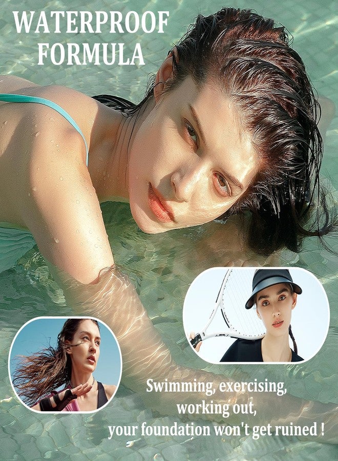 LZYLLS 2PCS Color Changing Foundation Makeup Set, Full Coverage Liquid Makeup Foundation with Brush, Moisturizing Oil Control Foundation Color Changing Makeup, Waterproof Matte Concealer with Makeup Sponge - Image 4