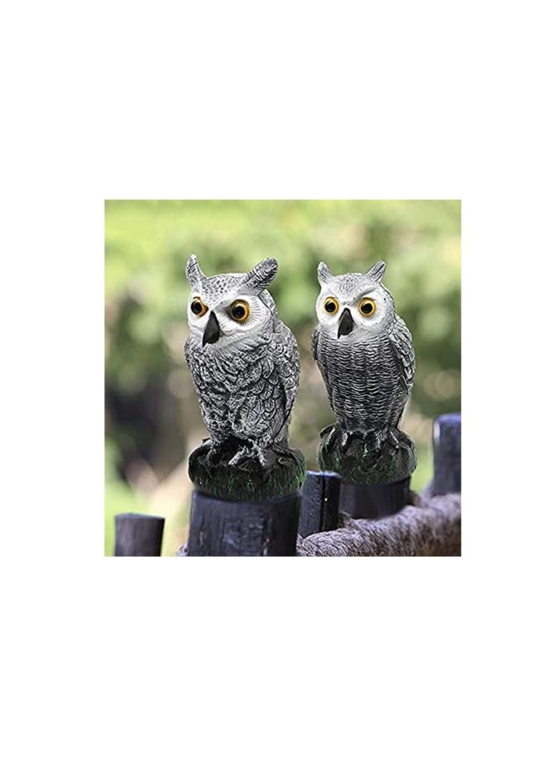 Excefore 2 Pack Bird Scarecrow Fake Horned Owl Decoy, Nature Enemy Pest Repellent for Outdoor Garden Yard - Image 4