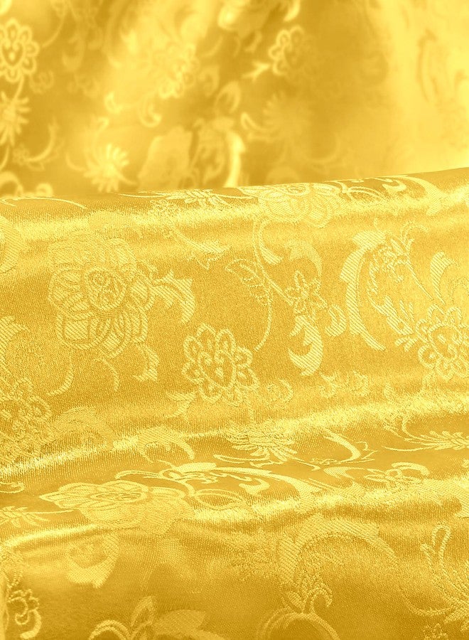 Cobedzy Gold Satin Fabric by The Yard - 1 Yard 60 Inches Wide Shiny Satin Jacquard Fabric Luxurious Satin for DIY Crafts and Clothing Making - Image 2