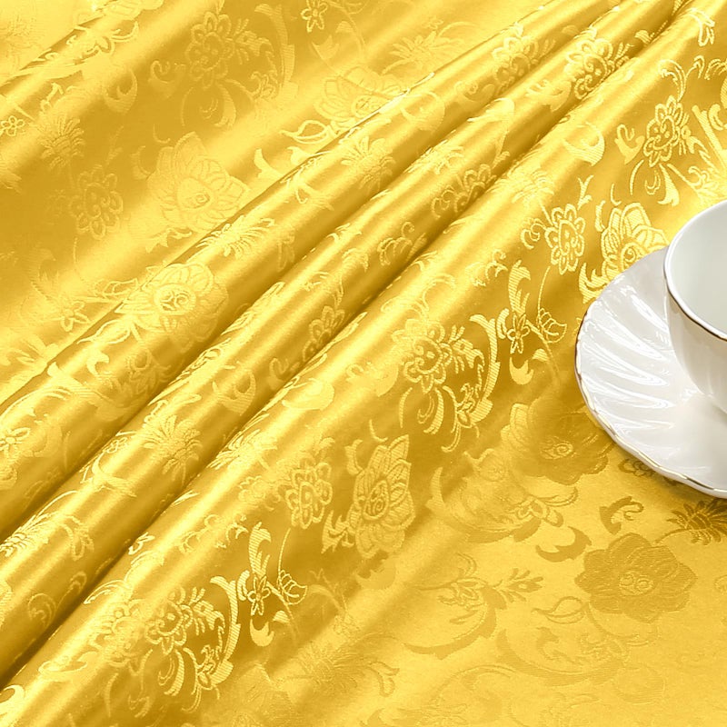 Cobedzy Gold Satin Fabric by The Yard - 1 Yard 60 Inches Wide Shiny Satin Jacquard Fabric Luxurious Satin for DIY Crafts and Clothing Making - Image 1