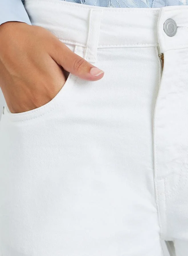 Styli  Women Off White Mid Rise Straight Leg Jeans for Women | Best Price UAE