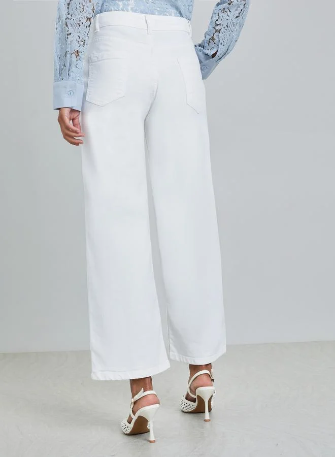 Styli  Women Off White Mid Rise Straight Leg Jeans for Women | Best Price UAE