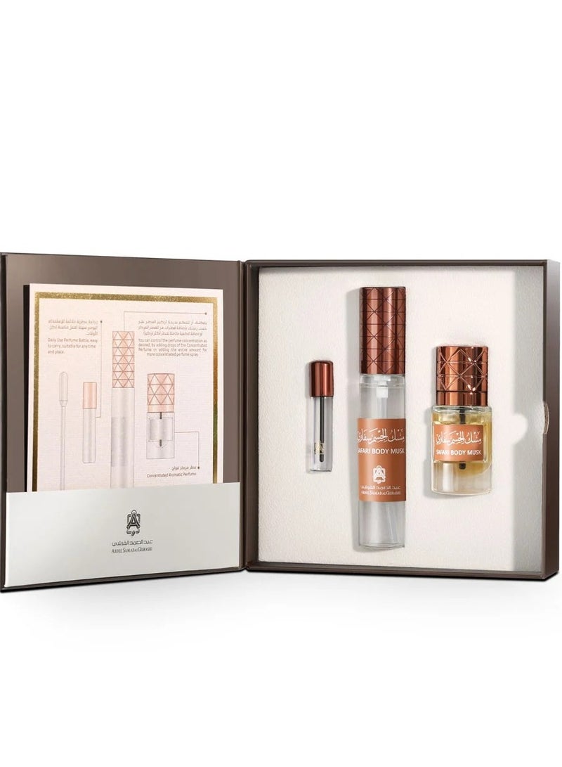 عبد الصمد القرشي  مسك الجسم سفاري نصف تولة + بخاخ 20 مل - Image 2