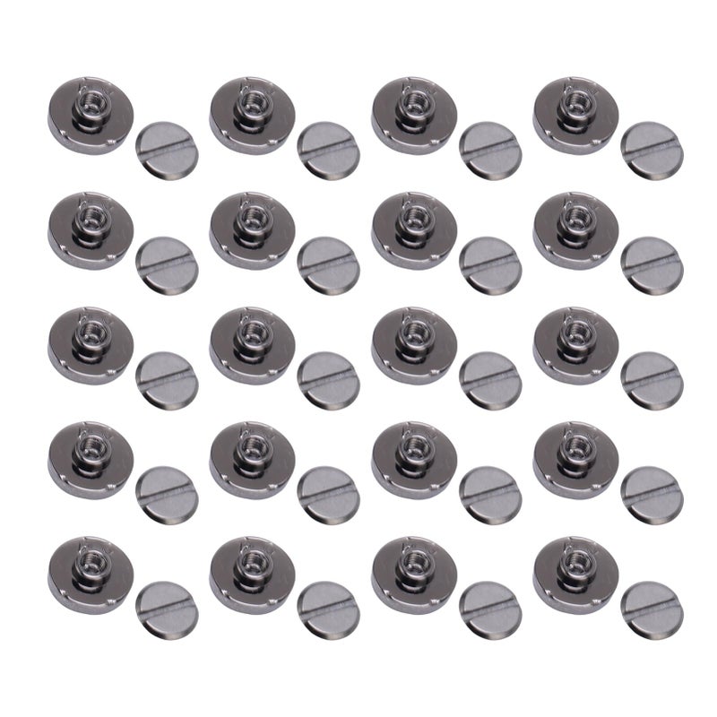 50 Sets 10mm Silver Black Zinc Alloy Flat Head Rivets for Clothing Bags and Handbags Fastening - Image 4
