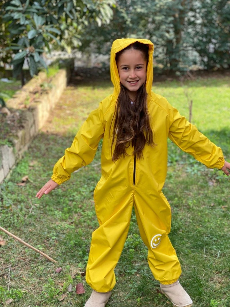 Belkızın Atölyesi Belkız's Workshop Girl's Yellow Thermal Astronaut Jumpsuit  - Image 1