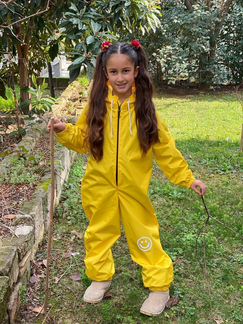 Belkızın Atölyesi Belkız's Workshop Girl's Yellow Thermal Astronaut Jumpsuit  - Image 3