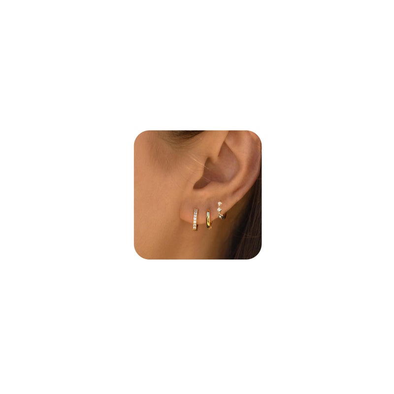 KICKGY Pearl Earrings for Women Trendy,Dainty Gold Earrings 14K Gold Plated CZ Huggie Earrings Small Pearl Hoop Earrings Cute Earrings Stacks Cartilage Earrings for Women Jewelry Gifts - Image 1