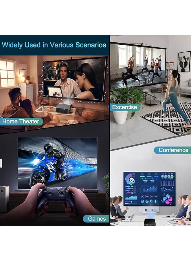 Bukela Projector with 5G WiFi and Bluetooth, GINCSRI 16000L Native 1080P Full HD Outdoor Portable Movie Projector 4k Support, 4D Keystone Infinite Zoom, Compatible with TV Stick/Phone/PC/PS5  - Image 2