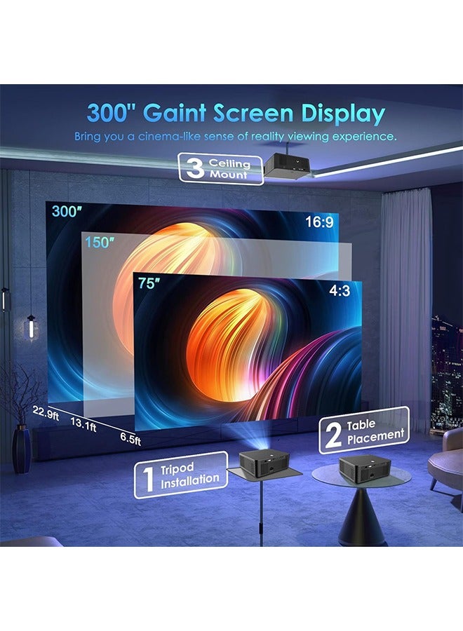 Bukela Projector with 5G WiFi and Bluetooth, GINCSRI 16000L Native 1080P Full HD Outdoor Portable Movie Projector 4k Support, 4D Keystone Infinite Zoom, Compatible with TV Stick/Phone/PC/PS5  - Image 4