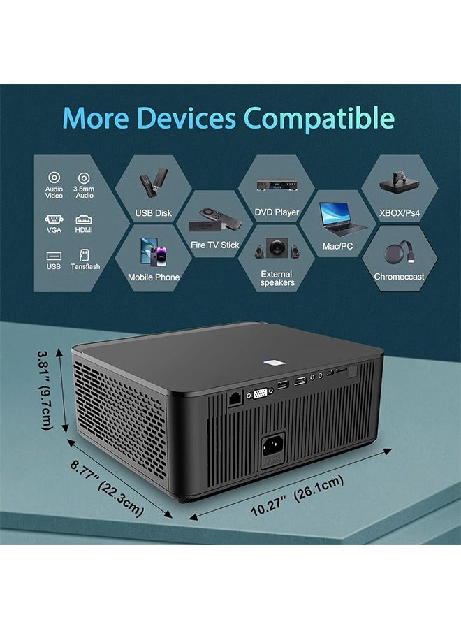 Bukela Projector with 5G WiFi and Bluetooth, GINCSRI 16000L Native 1080P Full HD Outdoor Portable Movie Projector 4k Support, 4D Keystone Infinite Zoom, Compatible with TV Stick/Phone/PC/PS5  - Image 5