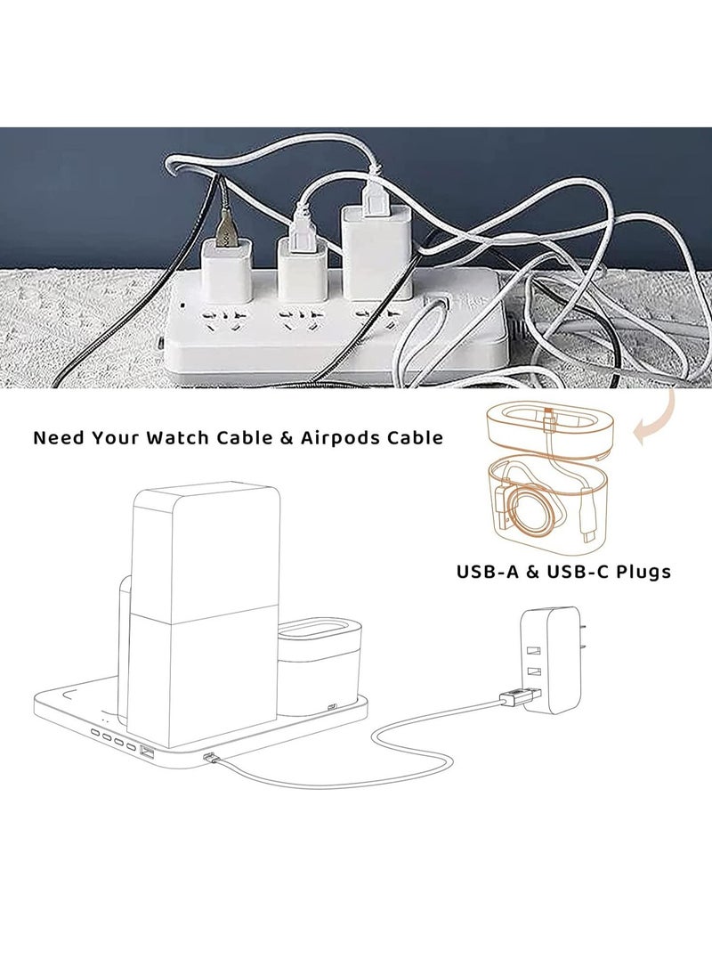Generic - Wireless Charging Station 3 in 1 Fast 15W Wireless Charger with Alarm Clock and Night Light Charging Dock for iPhone 12/13/14 Pro/13 Mini/13 Pro Max/12 pro  Apple Pods Samsung - Image 1