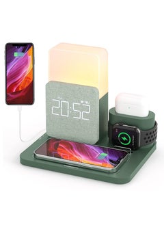 Wireless Charging Station 3 in 1 Fast 15W Wireless Charger with Alarm Clock and Night Light Charging Dock for iPhone 12/13/14 Pro/13 Mini/13 Pro Max/12 pro  Apple Pods Samsung