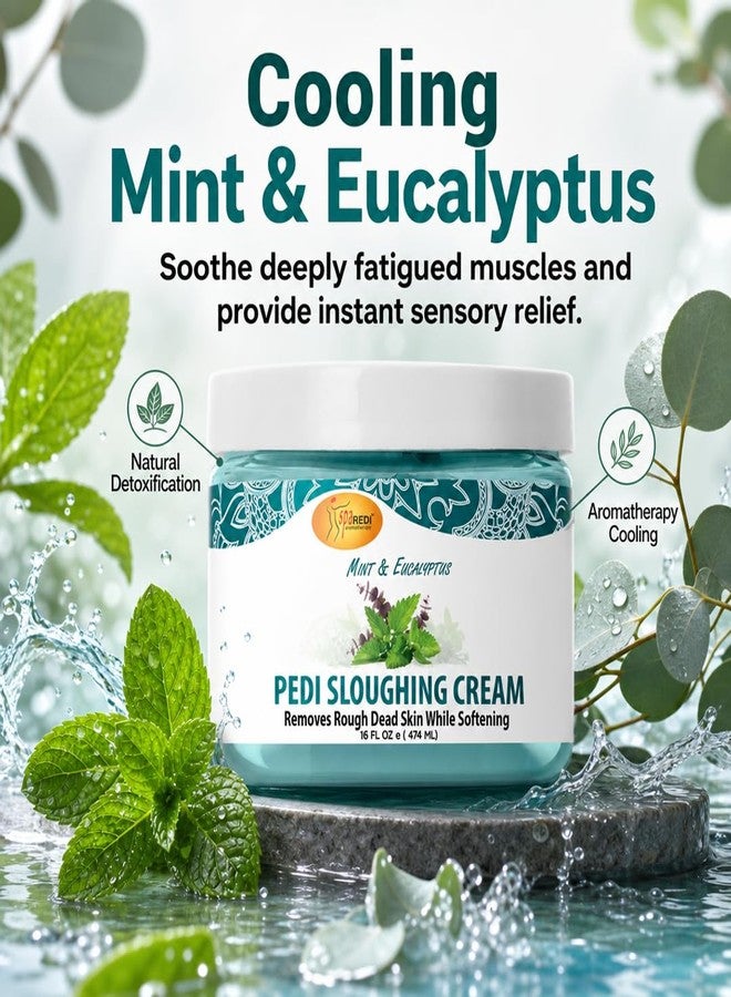 SPA REDI Exfoliating Foot Cream - Pumice & Amino Acid Callus Remover for Dry, Cracked Heels | Dual-Action Sloughing & Deep Hydration | Mint & Eucalyptus | Cruelty-Free | Made in USA | 16 oz - Image 4
